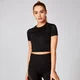 Shape Seamless 無縫系列 女士短袖短版上衣 - 黑