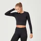 MP Shape Seamless Ultra 無縫系列長袖短版上衣 - 黑