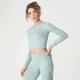 Shape Seamless 無縫系列 女士短版長袖上衣 - 湖水綠