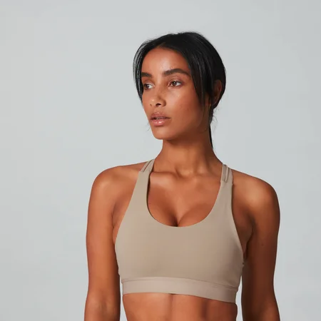 Power 力量系列 女士交叉運動內衣 - 棕色