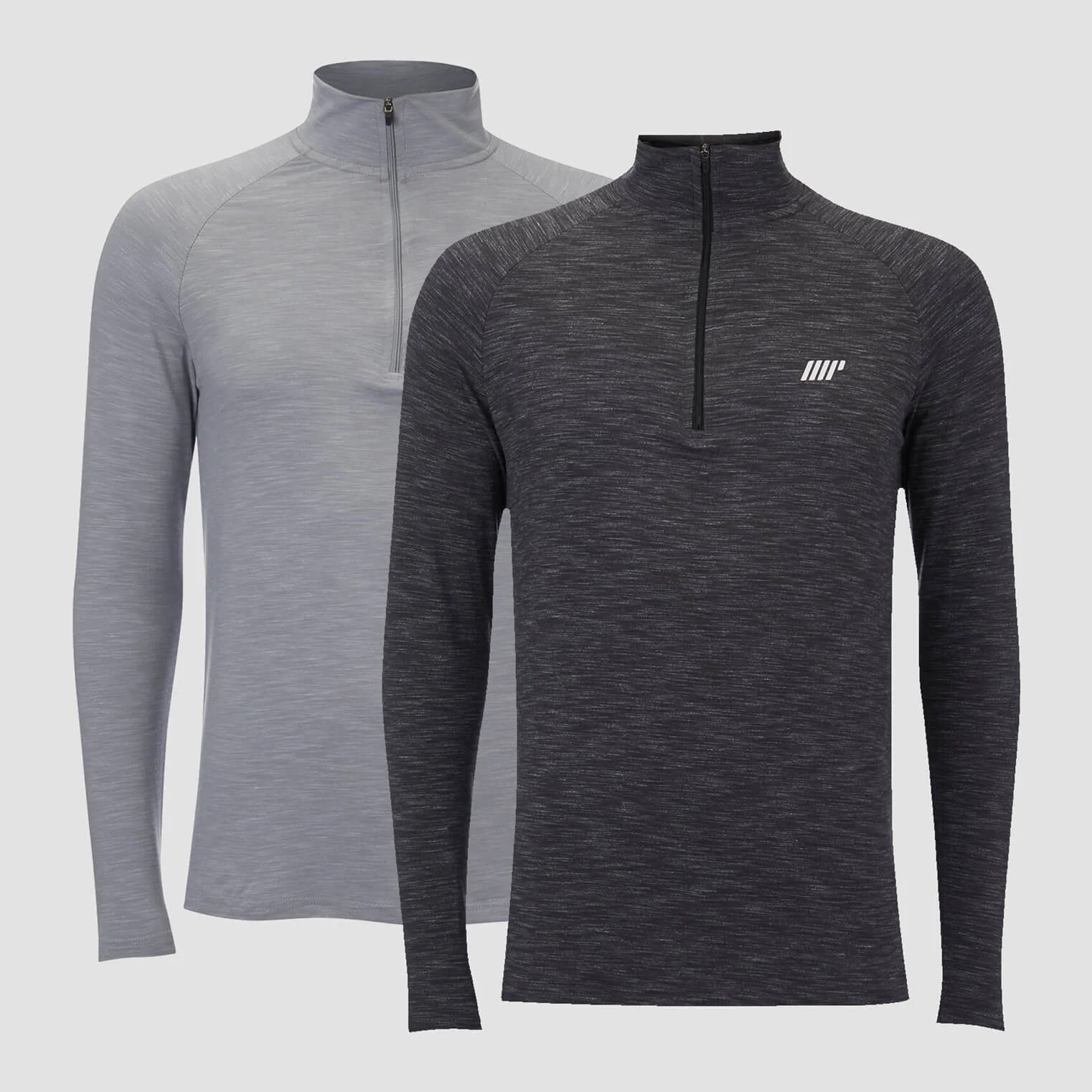 Myprotein Performance 2 Pack 1/4 Zip Top - Charcoal Marl/Grey Marl - XS 圖片 1