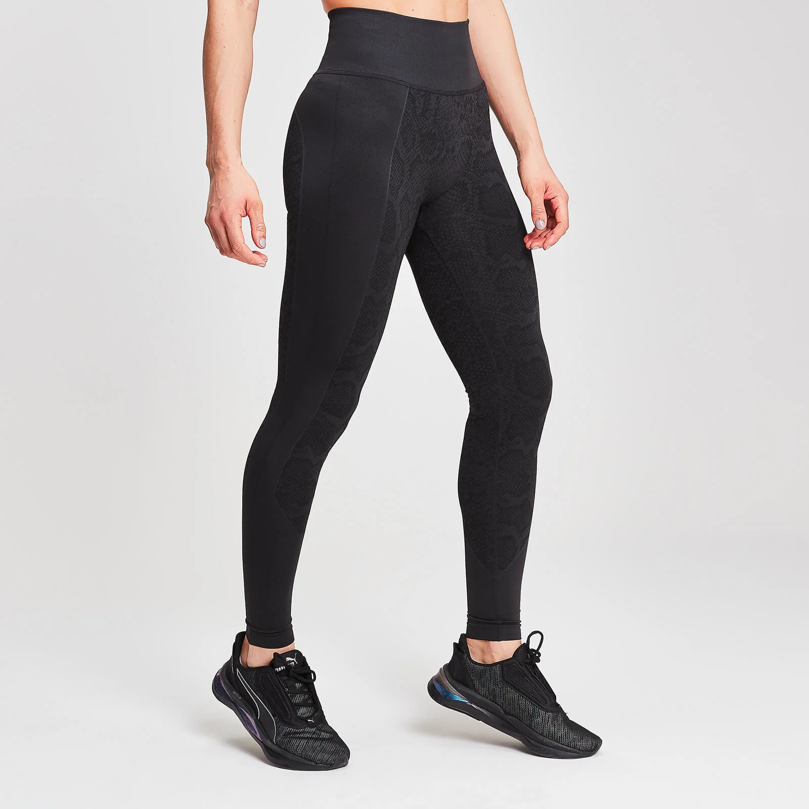 Seamless 無縫系列 紋理緊身褲 - 黑色 - XS 圖片 1