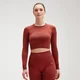 Shape Seamless 無縫系列 長袖短版上衣 - 烈日紅