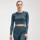 Shape Seamless 無縫系列 長袖短版上衣 - 深藍