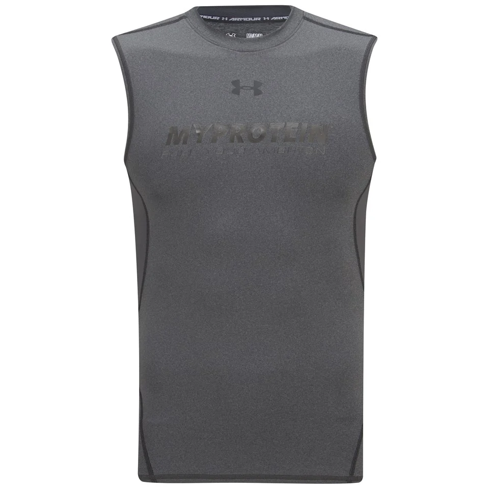 Under Armour HeatGear® Armour 强力伸缩型无袖运动T恤 – 深灰色 圖片 1