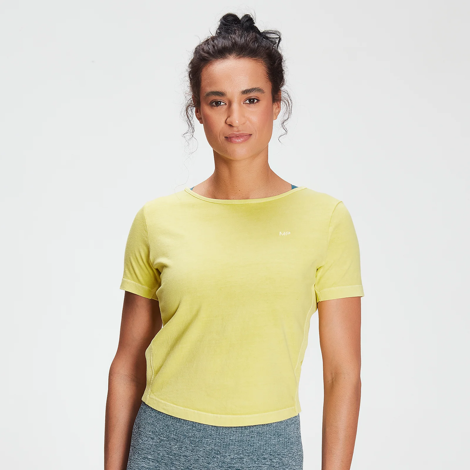 MP Women's Training Washed Tie Back T-shirt - Washed Yellow - XXS 圖片 1