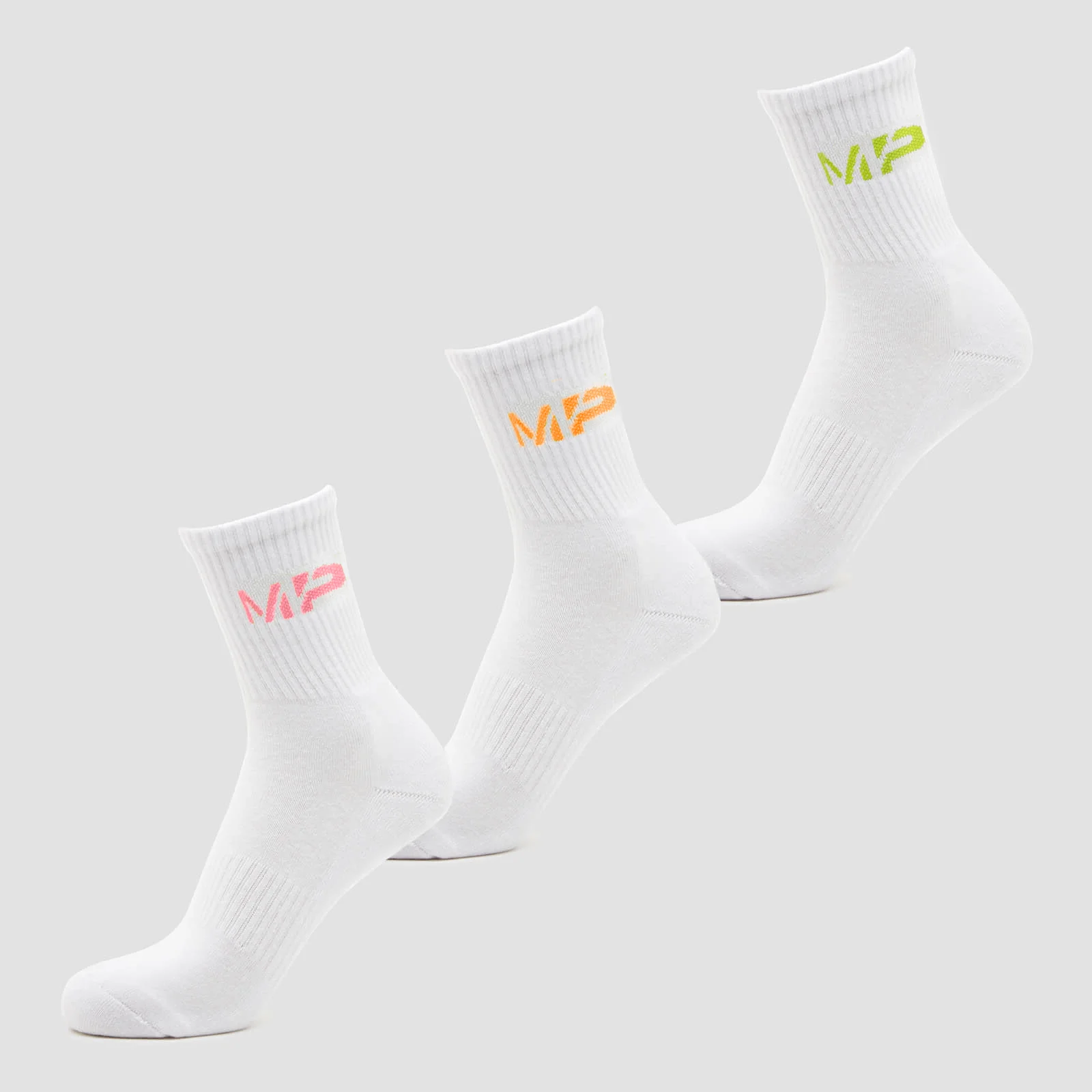 MP Men's Neon MP Logo Crew Socks (3 Pack) Orange/Lime/Rose - UK 6-8 圖片 1