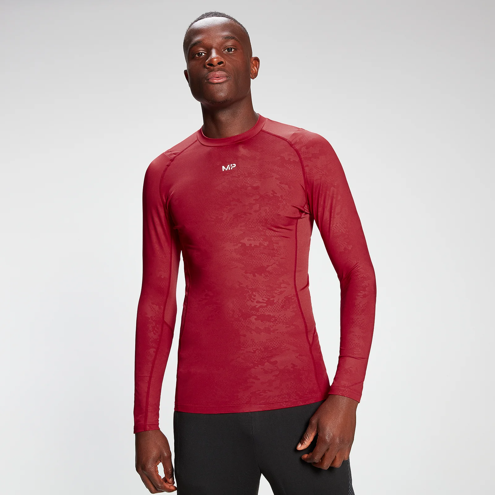 MP Men's Engage Long Sleeve Baselayer - Wine - XXS 圖片 1