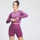 Seamless 無縫系列 女士長袖短版上衣 - 蘭花紫