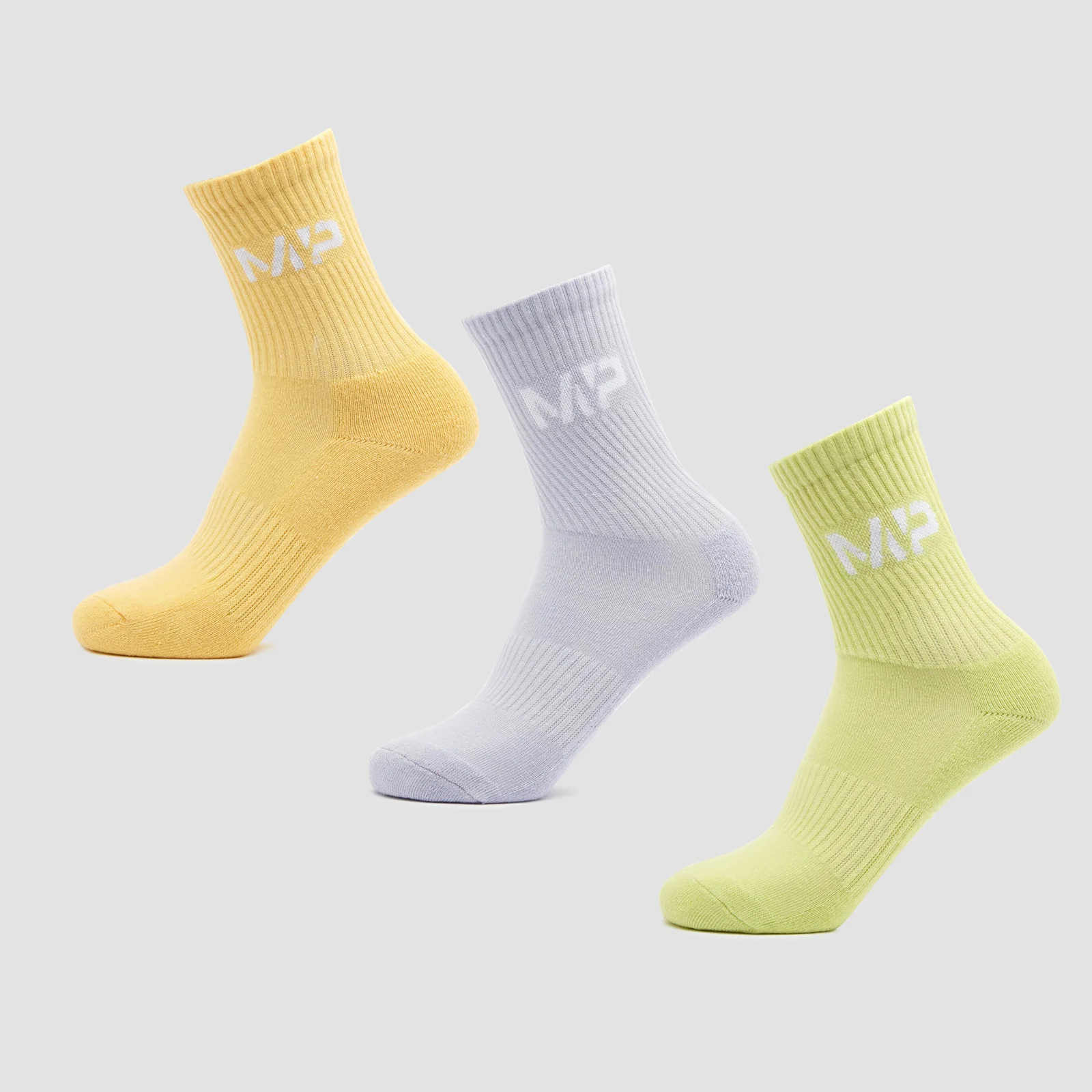 MP Women's Neon Brights Crew Socks (3 Pack) Butterfly/Banana/Lavender - UK 3-6 圖片 1
