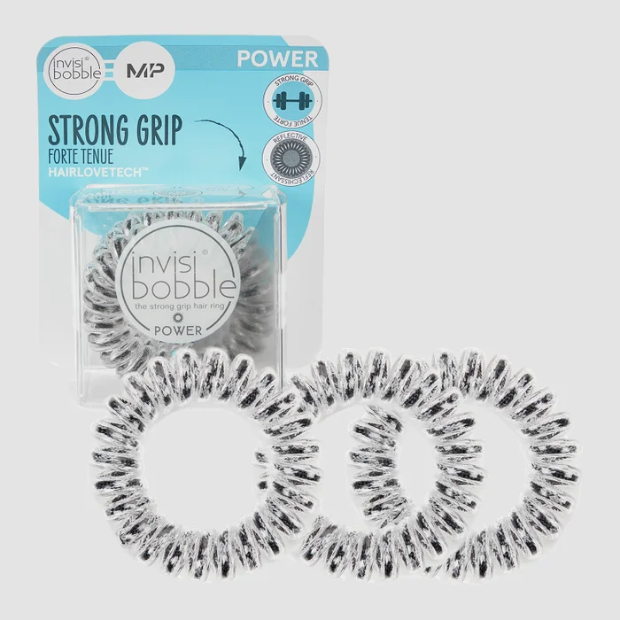 MP X Invisibobble® 強力反光電話線髮圈 – 黑 – 3 件裝