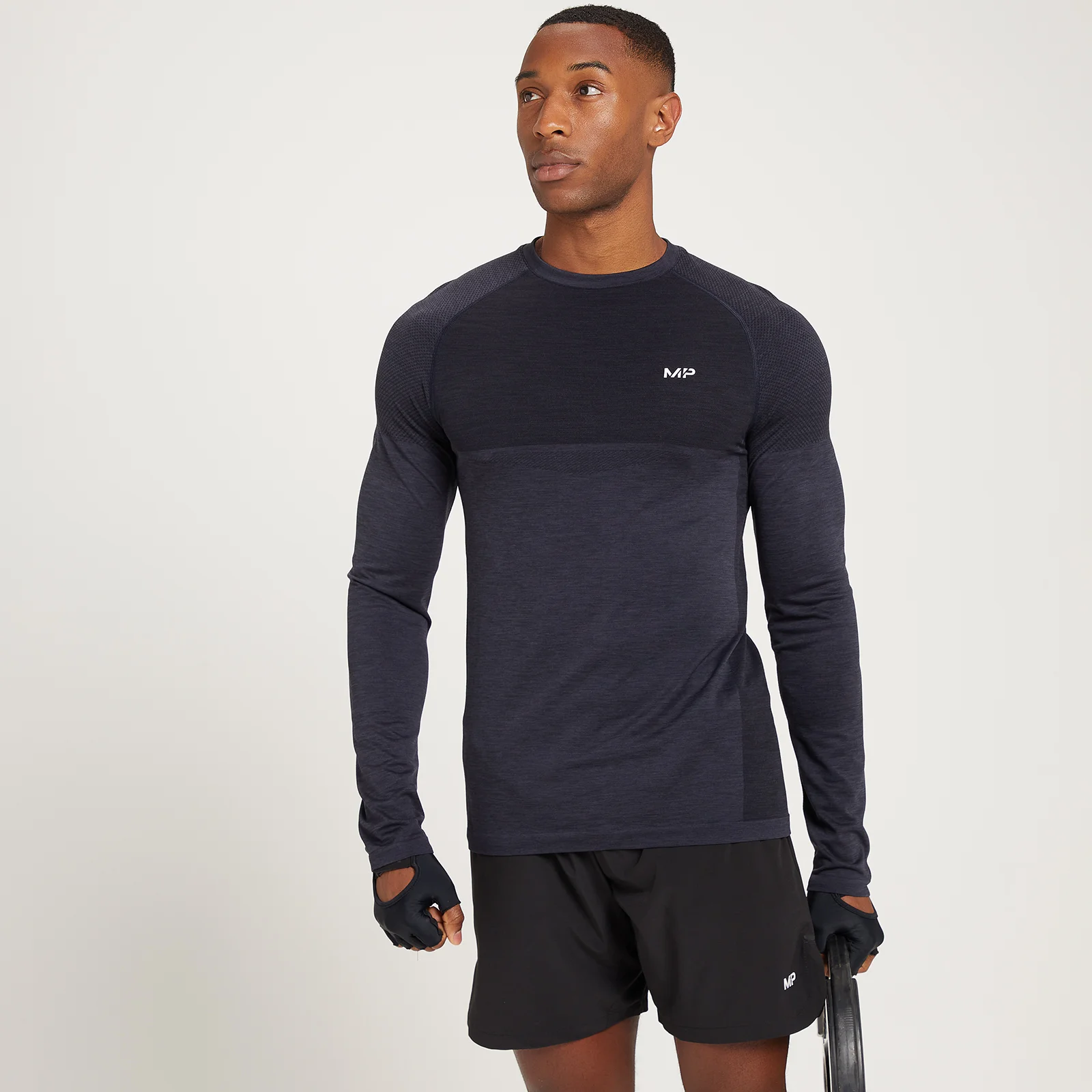 MP Essential Seamless 無縫系列 男士長袖上衣 - 黑斑紋 - XS 圖片 1