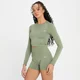 Seamless 無縫系列 女士長袖短版上衣 - 水洗翠綠