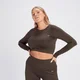 Shape Seamless 曲線無縫系列 女士長袖短版上衣 - 咖啡