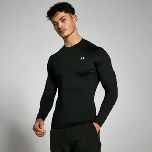 Training 樸質系列 男士緊身長袖上衣 - 黑 - Size XS