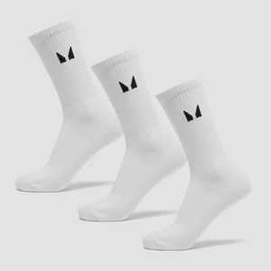 中性襪(3 件裝) - 白 - Size UK 6-8