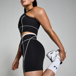 Tempo 節奏系列 女士對比紋理自行車短褲 - 黑 - Size XS