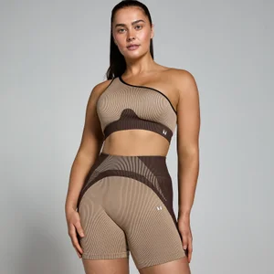 女士對比羅紋無縫內衣 - 喀什米爾/咖啡 - Size XS