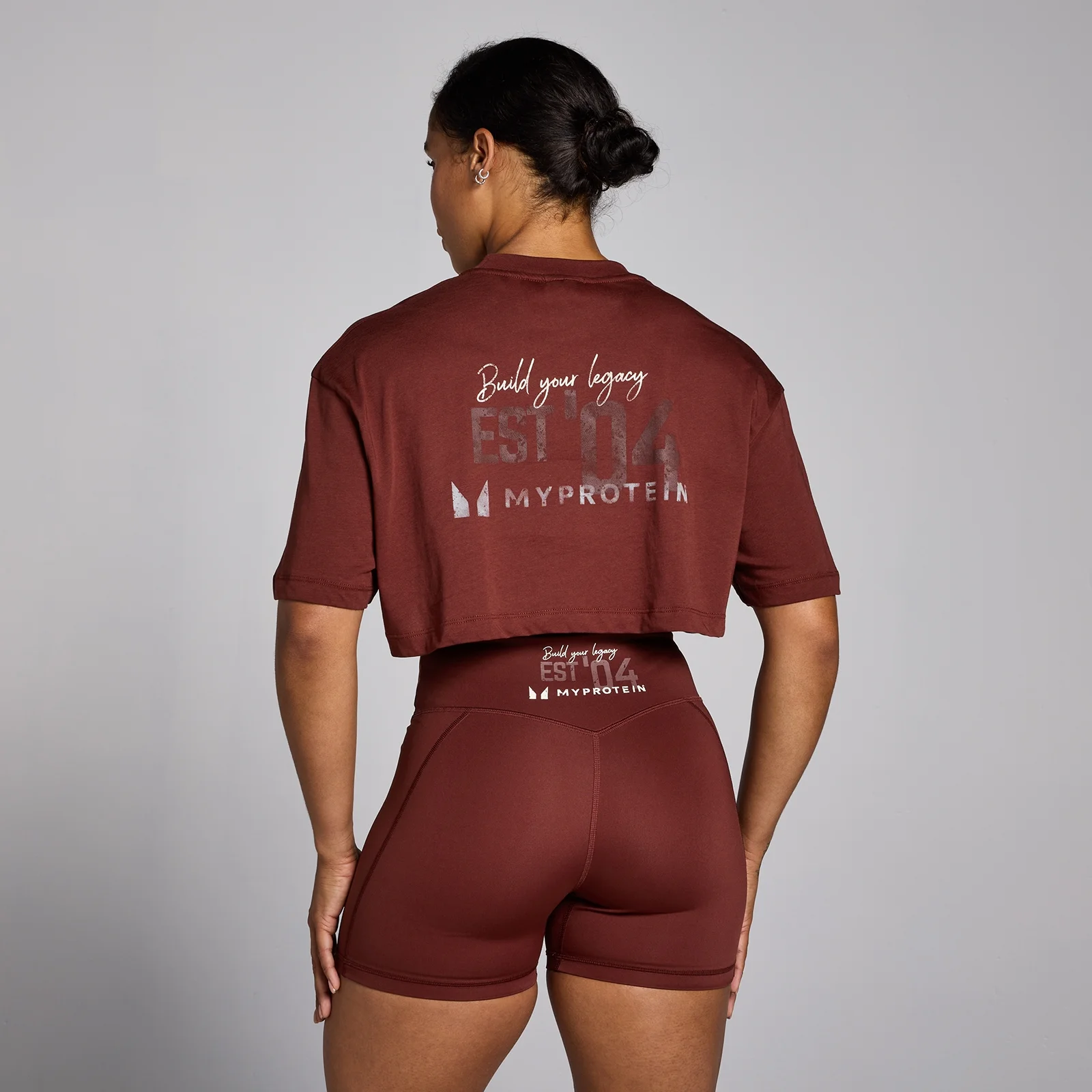 Origin 女士設計圖樣短版 T 恤 - 磚紅 - XS 圖片 1