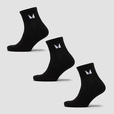 MP Unisex Ankle Socks (3 Pack) - Black