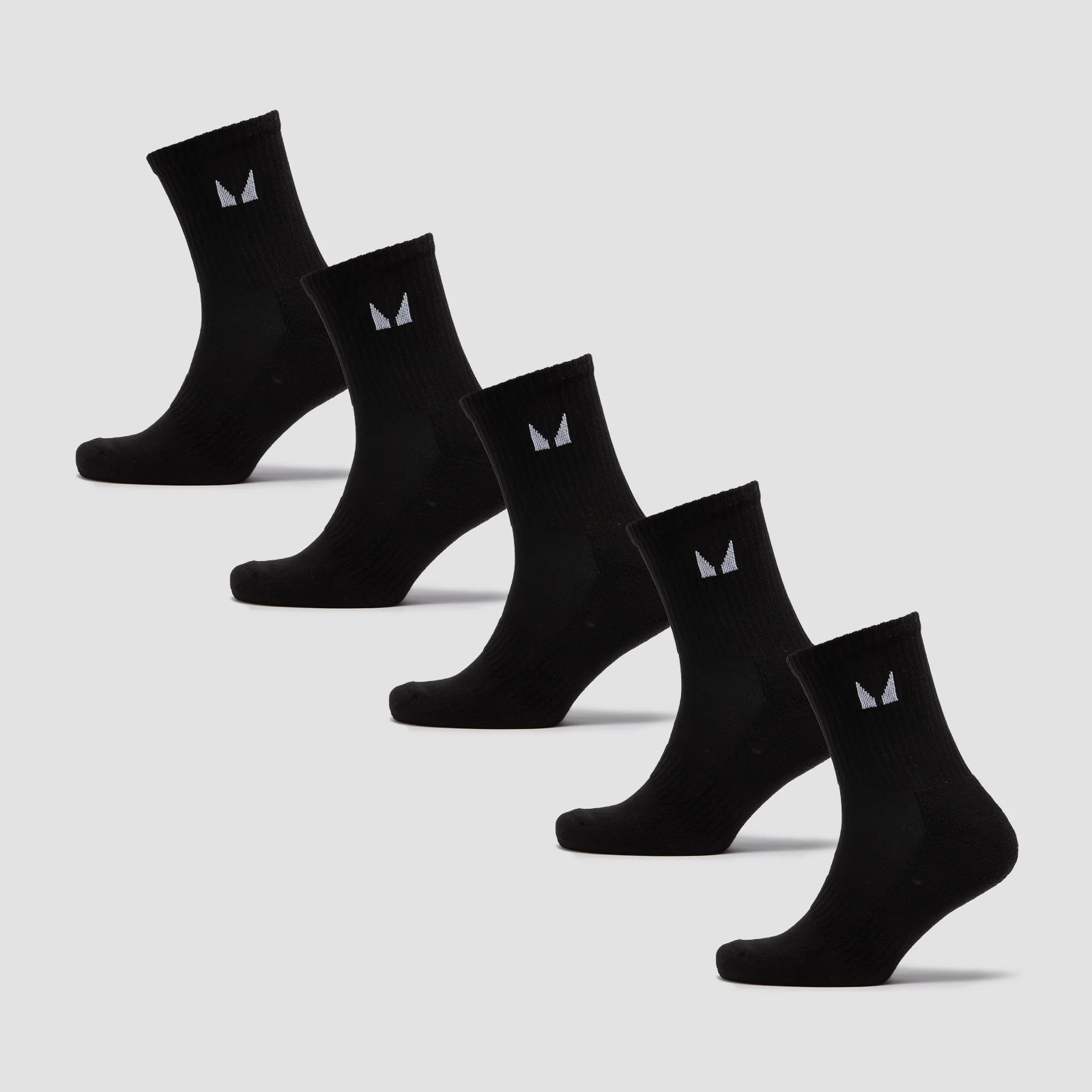 MP Unisex Crew Socks (5 Pack) - Black - UK 6-8 圖片 1