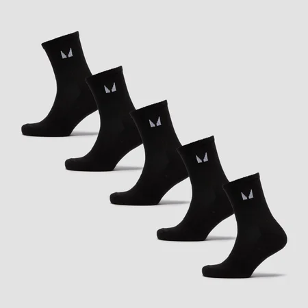 MP Unisex Crew Socks (5 Pack) - Black
