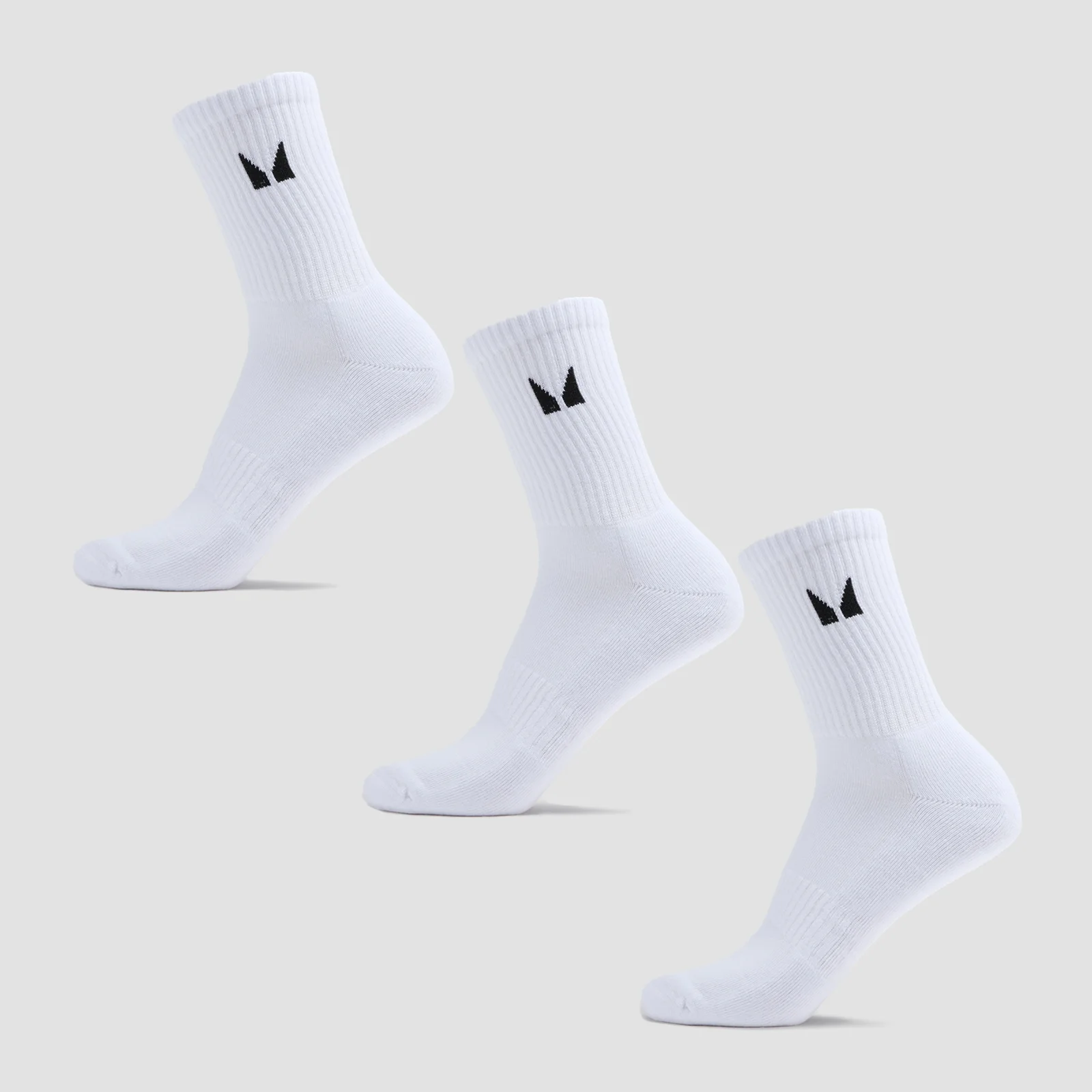MP Unisex Crew Socks (3 Pack) - White - UK 9-11 圖片 1