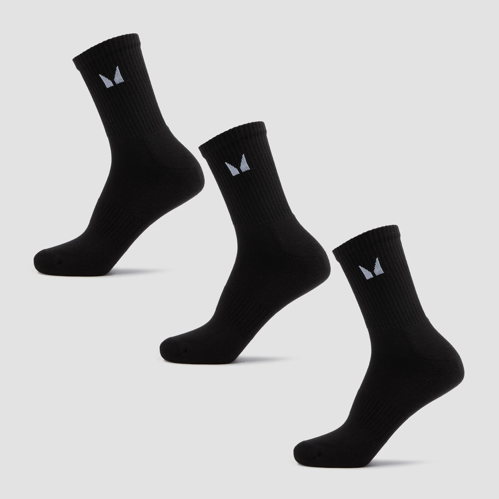 MP Unisex Crew Socks (3 Pack) - Black - UK 6-8 圖片 1