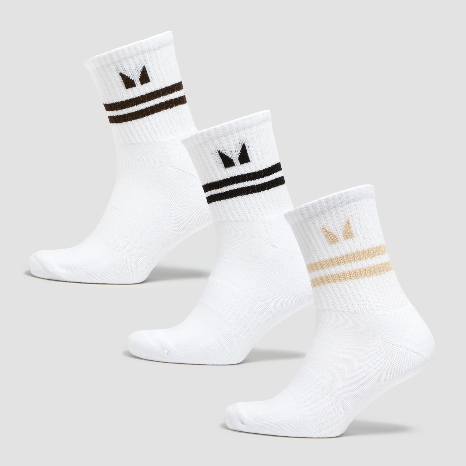 MP Tatiana 3pk Crew Socks - White/Coffee - UK 6-8 圖片 1