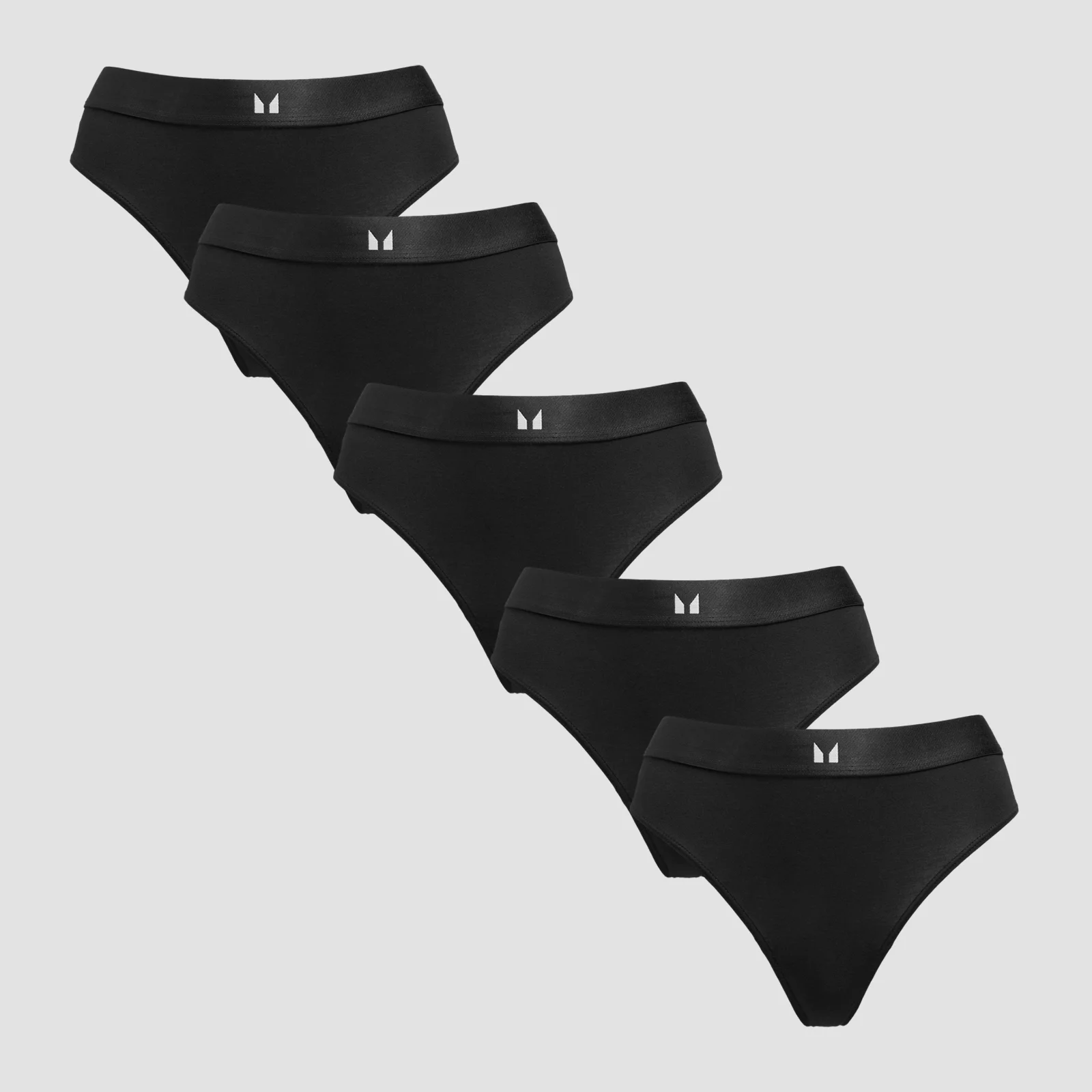 MP Women's Mid Rise Thong (5 Pack) - Black - M 圖片 1