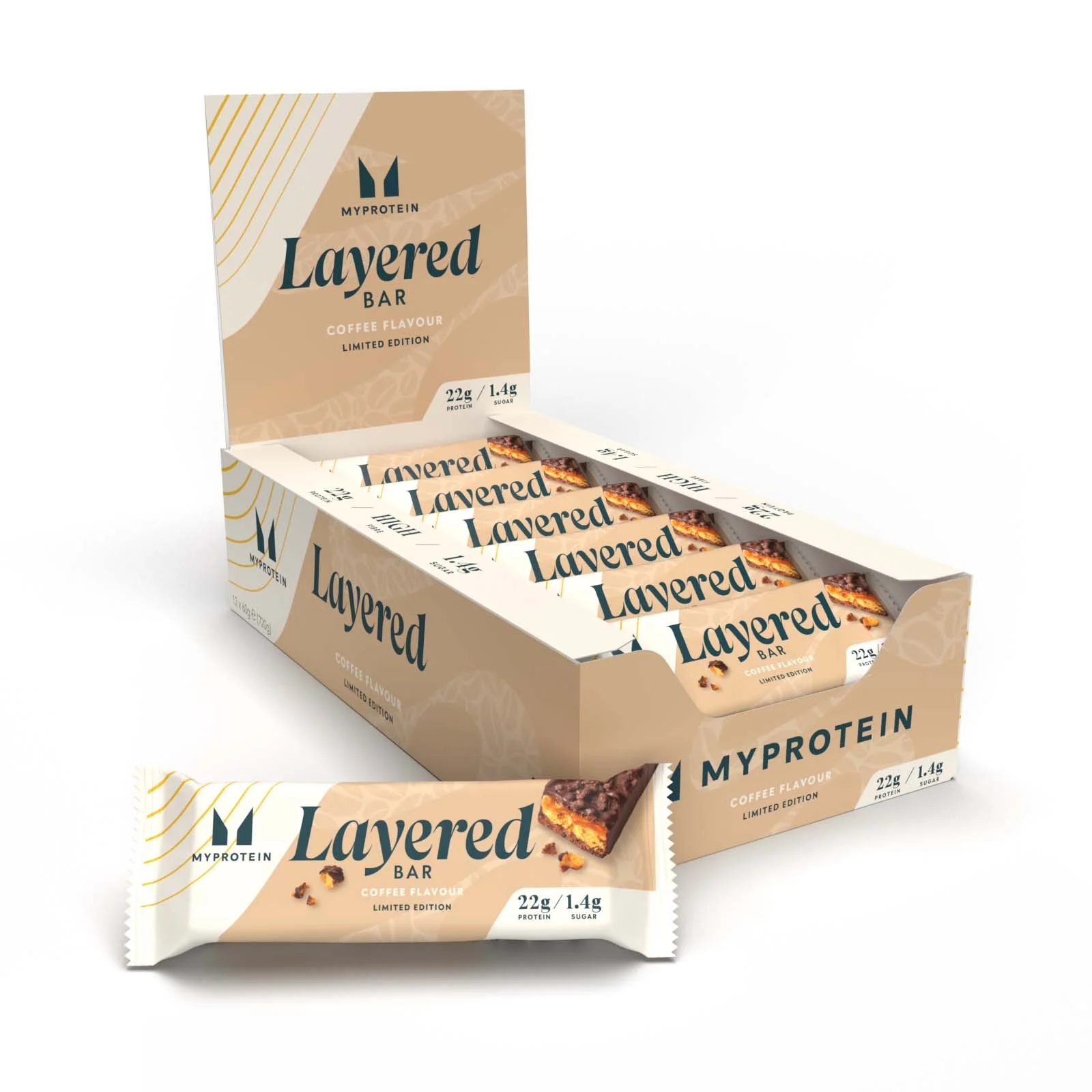 【亞洲限定】巧克力咖啡口味 六層夾心高蛋白棒 - 12 x 60g - 巧克力咖啡 圖片 1